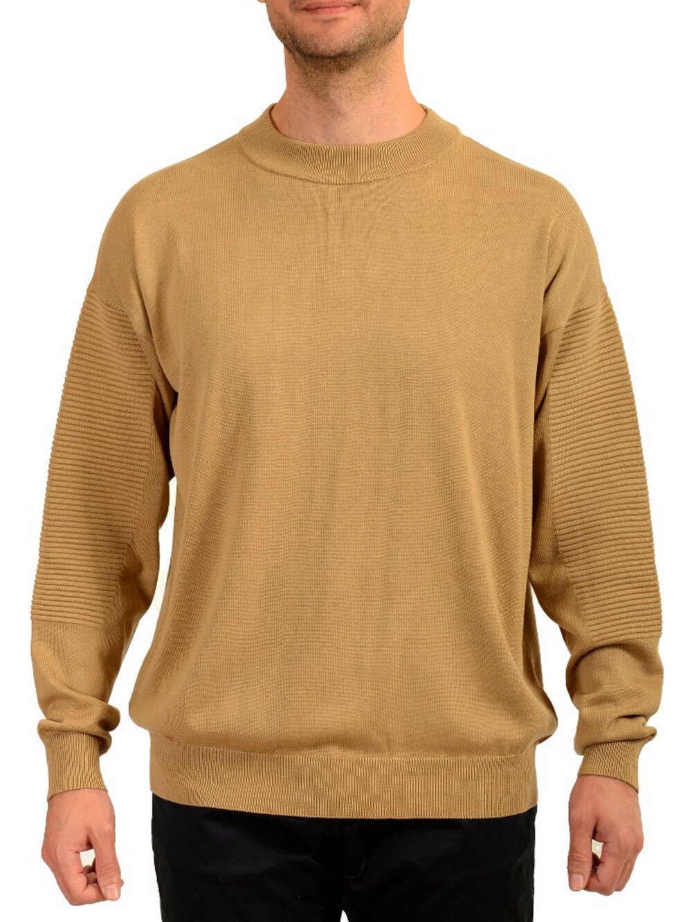 Scuderia Ferrari Men's Beige Silk Crewneck Pullover Sweater US L IT 52